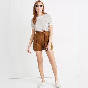 Madewell Paperbag Shorts High Rise Linen Blend